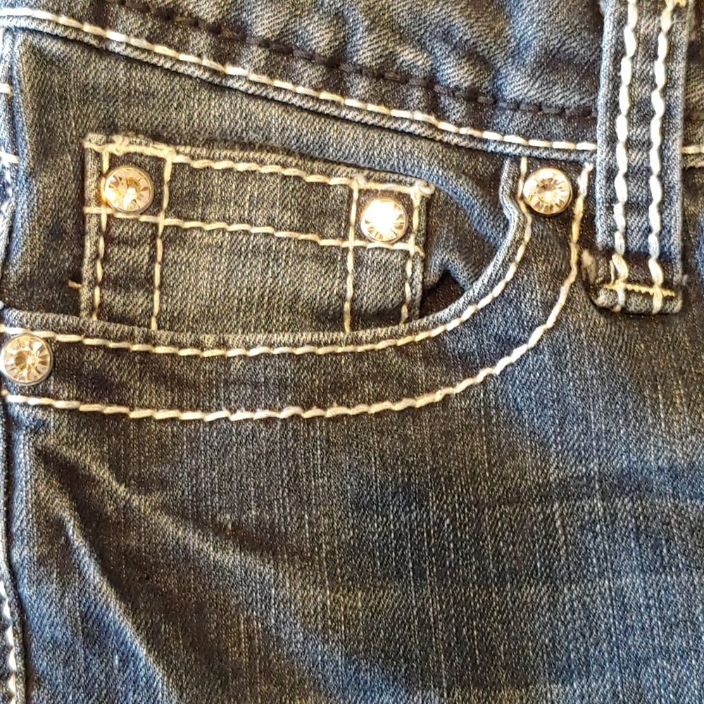 Earl Jeans Wiskered Boot Cut. Crystal Accents - Picture 4 of 6